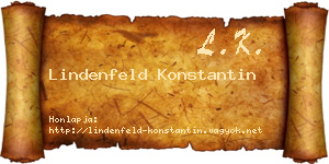 Lindenfeld Konstantin névjegykártya
